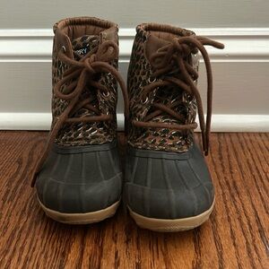 Girls Leopard Duck Boots
